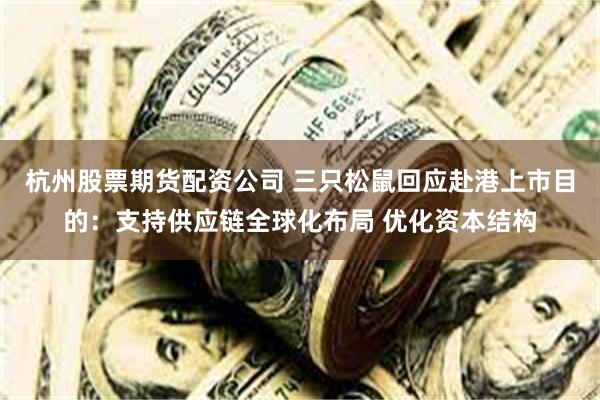 杭州股票期货配资公司 三只松鼠回应赴港上市目的：支持供应链全球化布局 优化资本结构